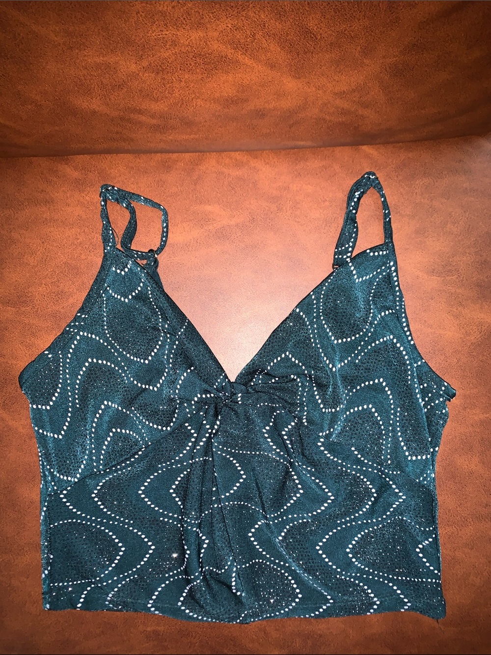 Teal Patterned Women's Top